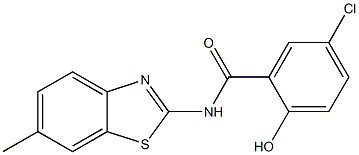 5-chloro-2-hydroxy-N-(6-methyl-1,3-benzothiazol-2-yl)benzamide 구조식 이미지