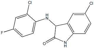 5-chloro-3-[(2-chloro-4-fluorophenyl)amino]-2,3-dihydro-1H-indol-2-one Structure