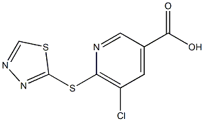 5-chloro-6-(1,3,4-thiadiazol-2-ylsulfanyl)pyridine-3-carboxylic acid Structure