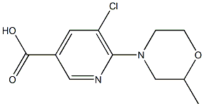 5-chloro-6-(2-methylmorpholin-4-yl)pyridine-3-carboxylic acid 구조식 이미지