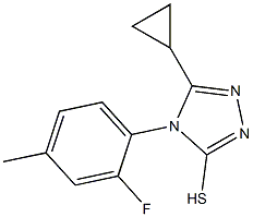 5-cyclopropyl-4-(2-fluoro-4-methylphenyl)-4H-1,2,4-triazole-3-thiol 구조식 이미지