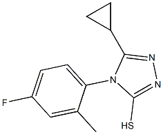 5-cyclopropyl-4-(4-fluoro-2-methylphenyl)-4H-1,2,4-triazole-3-thiol 구조식 이미지