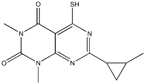 5-mercapto-1,3-dimethyl-7-(2-methylcyclopropyl)pyrimido[4,5-d]pyrimidine-2,4(1H,3H)-dione Structure