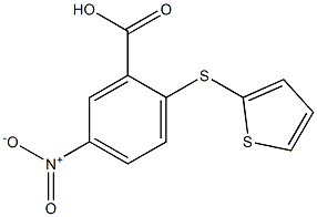 5-nitro-2-(thiophen-2-ylsulfanyl)benzoic acid 구조식 이미지