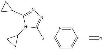 6-[(4,5-dicyclopropyl-4H-1,2,4-triazol-3-yl)sulfanyl]pyridine-3-carbonitrile 구조식 이미지