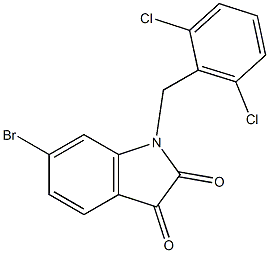 6-bromo-1-[(2,6-dichlorophenyl)methyl]-2,3-dihydro-1H-indole-2,3-dione 구조식 이미지