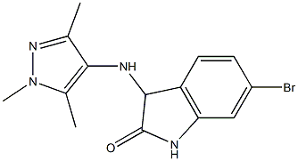 6-bromo-3-[(1,3,5-trimethyl-1H-pyrazol-4-yl)amino]-2,3-dihydro-1H-indol-2-one 구조식 이미지