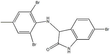 6-bromo-3-[(2,6-dibromo-4-methylphenyl)amino]-2,3-dihydro-1H-indol-2-one Structure