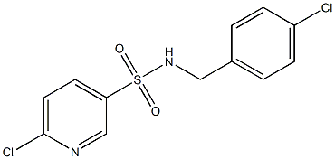 6-chloro-N-[(4-chlorophenyl)methyl]pyridine-3-sulfonamide 구조식 이미지