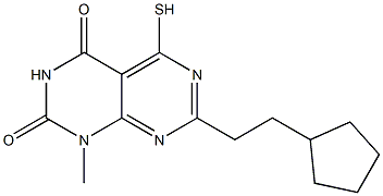 7-(2-cyclopentylethyl)-5-mercapto-1-methylpyrimido[4,5-d]pyrimidine-2,4(1H,3H)-dione 구조식 이미지