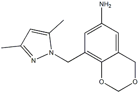 8-[(3,5-dimethyl-1H-pyrazol-1-yl)methyl]-2,4-dihydro-1,3-benzodioxin-6-amine Structure