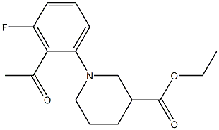 ethyl 1-(2-acetyl-3-fluorophenyl)piperidine-3-carboxylate Structure