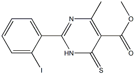 methyl 2-(2-iodophenyl)-4-methyl-6-thioxo-1,6-dihydropyrimidine-5-carboxylate 구조식 이미지