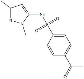 N-(1,3-dimethyl-1H-pyrazol-5-yl)-4-acetylbenzene-1-sulfonamide Structure