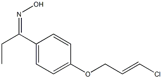 N-(1-{4-[(3-chloroprop-2-en-1-yl)oxy]phenyl}propylidene)hydroxylamine 구조식 이미지