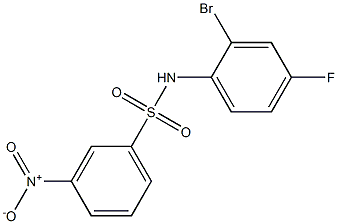 N-(2-bromo-4-fluorophenyl)-3-nitrobenzene-1-sulfonamide 구조식 이미지