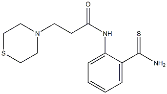 N-(2-carbamothioylphenyl)-3-(thiomorpholin-4-yl)propanamide 구조식 이미지