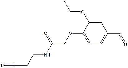 N-(2-cyanoethyl)-2-(2-ethoxy-4-formylphenoxy)acetamide 구조식 이미지