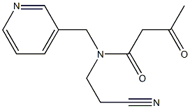 N-(2-cyanoethyl)-3-oxo-N-(pyridin-3-ylmethyl)butanamide 구조식 이미지