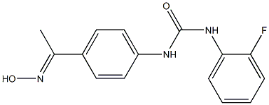 N-(2-fluorophenyl)-N'-{4-[(1E)-N-hydroxyethanimidoyl]phenyl}urea 구조식 이미지