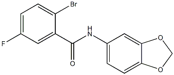 N-(2H-1,3-benzodioxol-5-yl)-2-bromo-5-fluorobenzamide 구조식 이미지