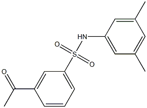 N-(3,5-dimethylphenyl)-3-acetylbenzene-1-sulfonamide 구조식 이미지