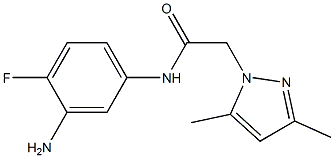N-(3-amino-4-fluorophenyl)-2-(3,5-dimethyl-1H-pyrazol-1-yl)acetamide 구조식 이미지