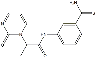 N-(3-carbamothioylphenyl)-2-(2-oxo-1,2-dihydropyrimidin-1-yl)propanamide 구조식 이미지