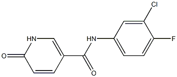 N-(3-chloro-4-fluorophenyl)-6-oxo-1,6-dihydropyridine-3-carboxamide 구조식 이미지