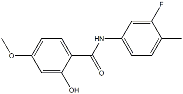 N-(3-fluoro-4-methylphenyl)-2-hydroxy-4-methoxybenzamide 구조식 이미지