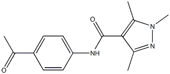 N-(4-acetylphenyl)-1,3,5-trimethyl-1H-pyrazole-4-carboxamide 구조식 이미지