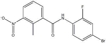 N-(4-bromo-2-fluorophenyl)-2-methyl-3-nitrobenzamide 구조식 이미지