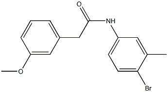 N-(4-bromo-3-methylphenyl)-2-(3-methoxyphenyl)acetamide 구조식 이미지