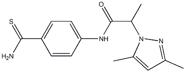 N-(4-carbamothioylphenyl)-2-(3,5-dimethyl-1H-pyrazol-1-yl)propanamide Structure