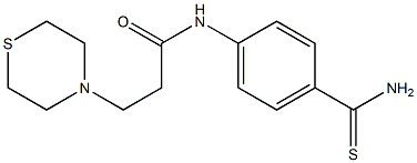 N-(4-carbamothioylphenyl)-3-(thiomorpholin-4-yl)propanamide 구조식 이미지