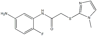 N-(5-amino-2-fluorophenyl)-2-[(1-methyl-1H-imidazol-2-yl)sulfanyl]acetamide 구조식 이미지