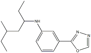 N-(5-methylheptan-3-yl)-3-(1,3,4-oxadiazol-2-yl)aniline 구조식 이미지