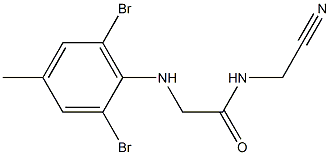 N-(cyanomethyl)-2-[(2,6-dibromo-4-methylphenyl)amino]acetamide Structure