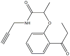 N-(prop-2-yn-1-yl)-2-(2-propanoylphenoxy)propanamide 구조식 이미지