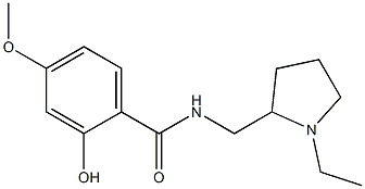 N-[(1-ethylpyrrolidin-2-yl)methyl]-2-hydroxy-4-methoxybenzamide 구조식 이미지