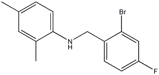 N-[(2-bromo-4-fluorophenyl)methyl]-2,4-dimethylaniline 구조식 이미지