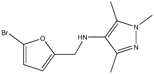 N-[(5-bromofuran-2-yl)methyl]-1,3,5-trimethyl-1H-pyrazol-4-amine 구조식 이미지