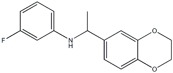 N-[1-(2,3-dihydro-1,4-benzodioxin-6-yl)ethyl]-3-fluoroaniline 구조식 이미지