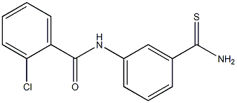 N-[3-(aminocarbonothioyl)phenyl]-2-chlorobenzamide 구조식 이미지