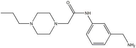 N-[3-(aminomethyl)phenyl]-2-(4-propylpiperazin-1-yl)acetamide 구조식 이미지