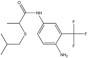 N-[4-amino-3-(trifluoromethyl)phenyl]-2-[(2-methylpropyl)sulfanyl]propanamide 구조식 이미지