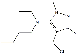 N-butyl-4-(chloromethyl)-N-ethyl-1,3-dimethyl-1H-pyrazol-5-amine 구조식 이미지