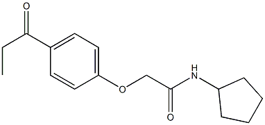 N-cyclopentyl-2-(4-propanoylphenoxy)acetamide Structure