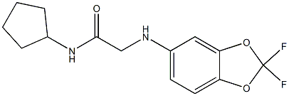 N-cyclopentyl-2-[(2,2-difluoro-2H-1,3-benzodioxol-5-yl)amino]acetamide 구조식 이미지