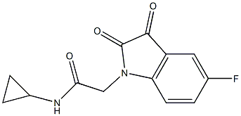 N-cyclopropyl-2-(5-fluoro-2,3-dioxo-2,3-dihydro-1H-indol-1-yl)acetamide 구조식 이미지